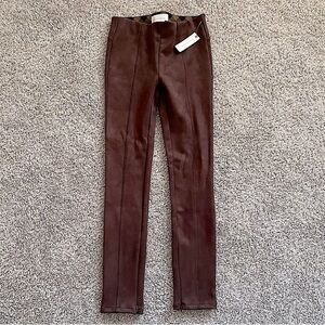 NEW Anthropologie Brown Faux Suede Tailored Pants